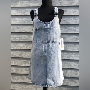 RE Generation by Celebrity Pink / Overall Dress Short Light Wash Denim
